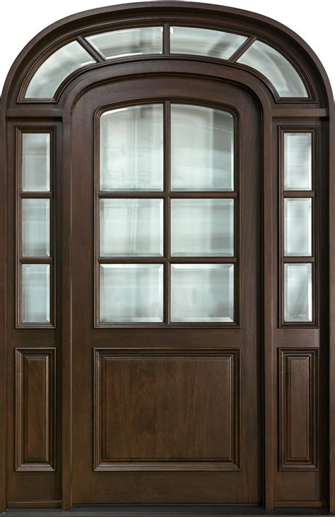 Front Door Custom Single With 2 Sidelites Solid Wood With Walnut