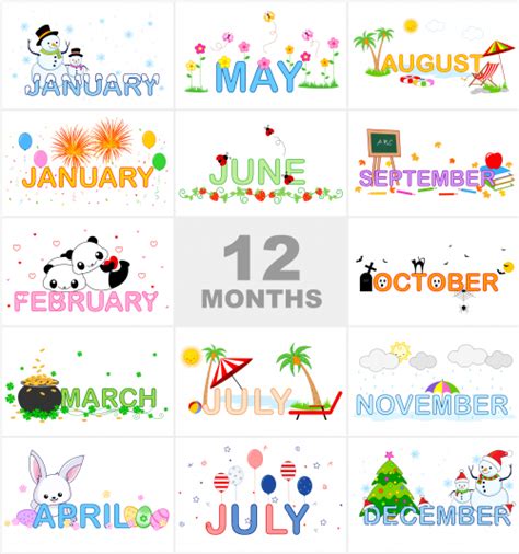 Months Of The Year Printable Can Match The Month To The Pictures