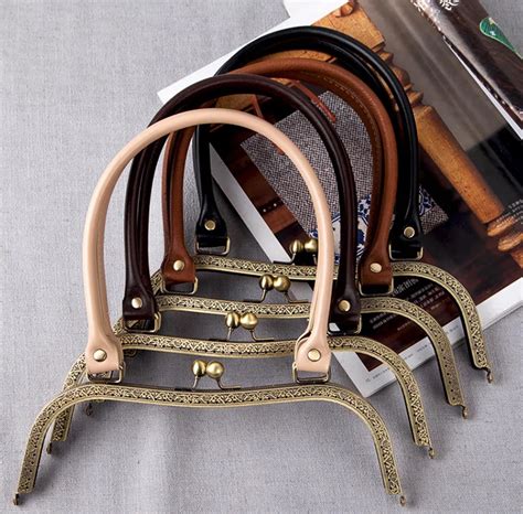 Buy 5pcs 27cm Long Pu Metal Purse Frame Handle For Bag