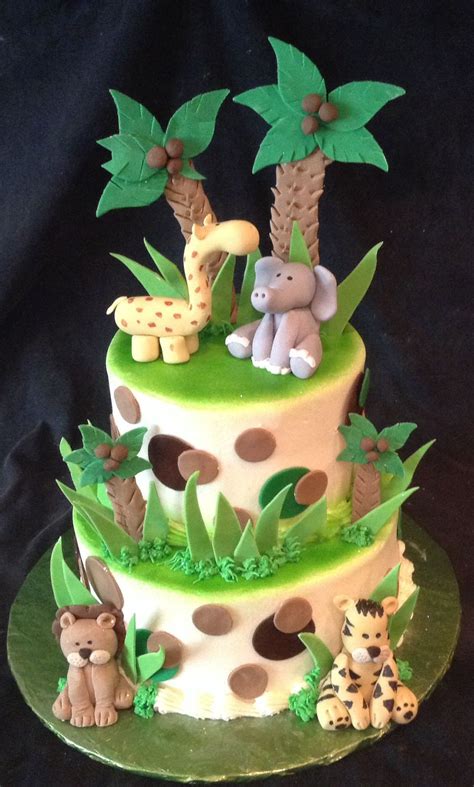 Baby Shower Jungle Cake Birthday Cake Modern Safari Boys First