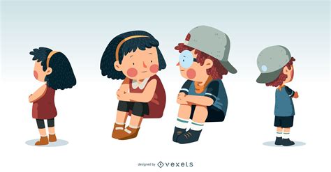 Cute Kids Illustration Vector Download
