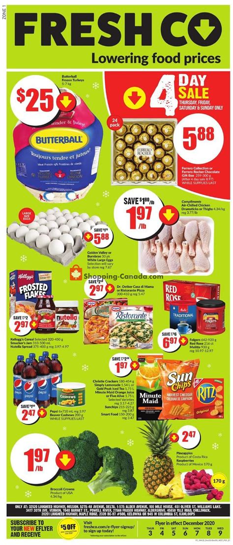 Freshco Canada Flyer Lowering Food Prices West December 3