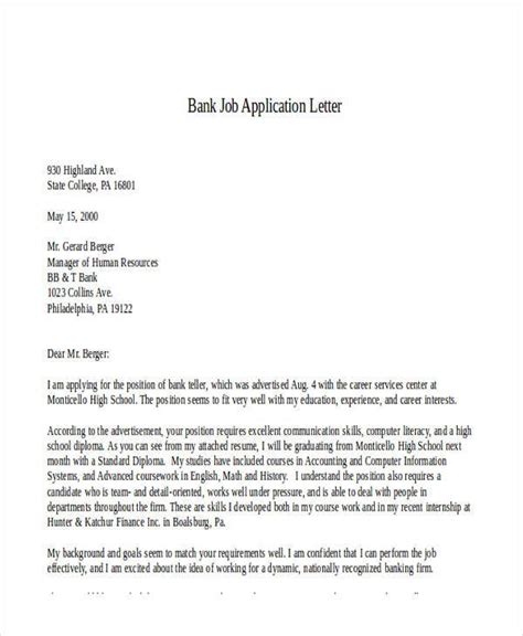 Bank employees make extensive use of computers to record transactions. 42+ Formal Application Letter Template | Free & Premium ...