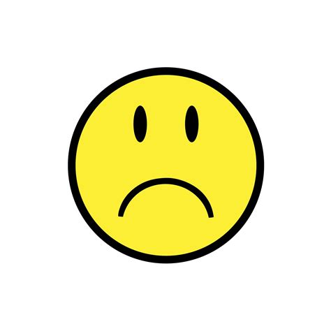 Emoji 2 Sad Face Frown Upset Yellow Smiley Silhouette Etsy