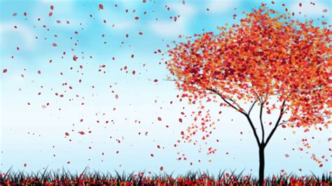 Autumn Tree Falling Leaves Semless Background Stock Motion Graphics Sbv