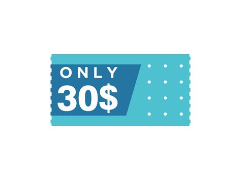 30 Dollar Only Coupon Sign Or Label Or Discount Voucher Money Saving