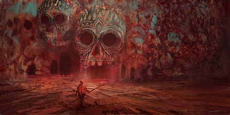 skull, Cave, Fantasy, Art, Artwork, Surreal, Red Wallpapers HD / Desktop and Mobile Backgrounds