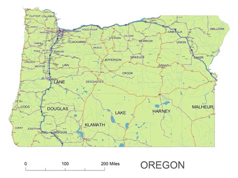 Oregon State Vector Road Map Your Vector