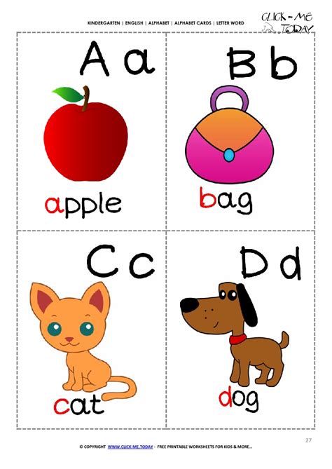 English Alphabet Picture Flashcard A B C D