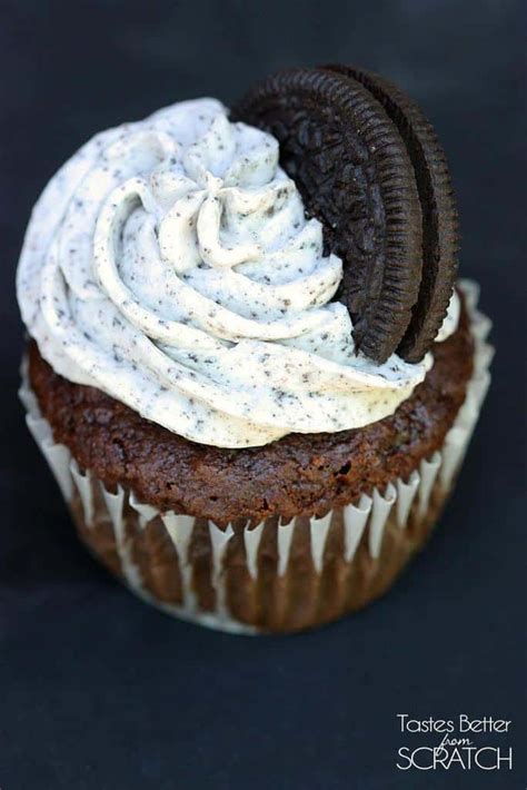 I just recommend tasting the dough to. Chocolate Cupcakes with Oreo Cream Frosting | - Tastes ...