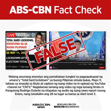 ABS CBN Fact Check On Twitter ABSCBNFactCheck Rating FALSE Walang