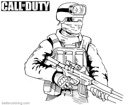 Call Duty Ghost Coloring Pages Sketch Coloring Page