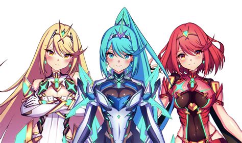 Pyra Mythra And Pneuma Xenoblade Chronicles And 1 More Drawn By