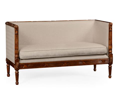 Regency Style Walnut Upholstered Settee