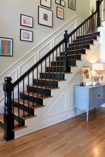 Painted Black Risers Traditional Staircase Other By Stacy