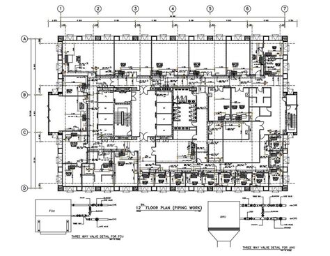 Cad Drawing File Shows The Details Of Piping Work Of Hospital Building