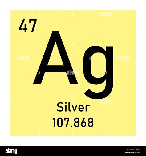 Illustration Of The Periodic Table Silver Chemical Symbol Stock Vector