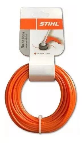 Fio De Corte Nylon Stihl 2 4mm 15 3 Metros Roçadeira Fs 120 Cor Laranja