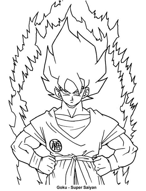 Dragon balls tell the story of goku, a not very bright alien, and his adventures to become the best warrior there cool dragon ball z coloring pages pdf. Goku First Super Saiyan Form In Dragon Ball Z Coloring Page : Kids Play Color