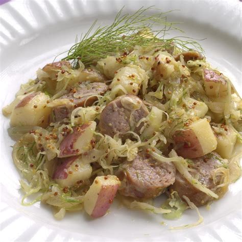 Turkey Sausage With Fennel Sauerkraut And Potatoes Recipe Eatingwell