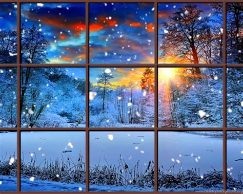Winter Window Snow Scene In 4k Living Wallpapers With Ambient