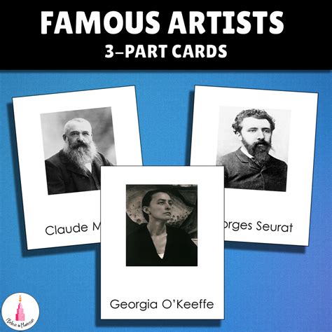 Famous Artists Montessori 3 Part Cards Famous Artists Famous Artist Vrogue