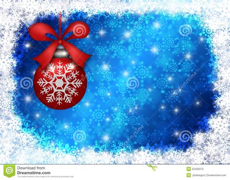 Hanging Christmas Ornament Snowflakes Border Blue Stock Illustration