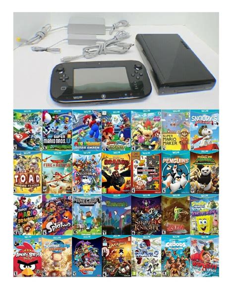 Nintendo Wii U Deluxe 32gb Murky Handheld Map 28 Games Immense