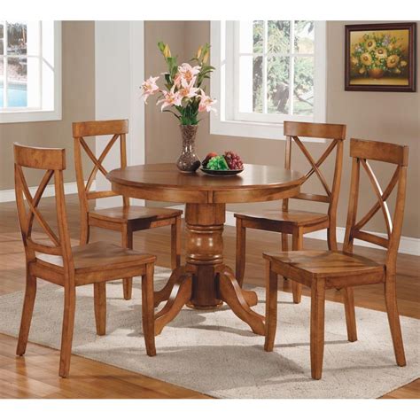 Maybe you would like to learn more about one of these? Home Styles 5 Piece Round Pedestal Dining Set - Cottage ...