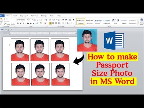 How To Make A Passport Size Photo In Ms Word How To Make Printable