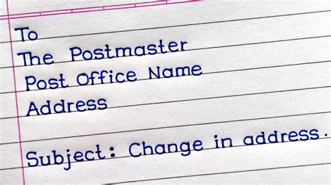 How To Write A Letter To The Postmaster For Change Of Address In