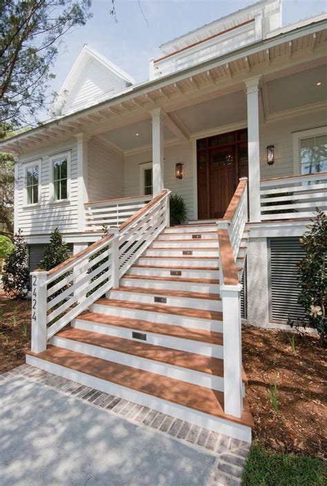 Nice 36 Pretty Farmhouse Front Porch Steps Design Ideas More At