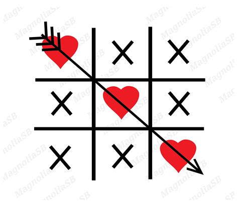 Tic Tac Toe Svg Valentines Day Clipart Cut File For Etsy