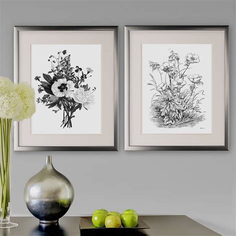 Ophelia Co Botanical Black And White Ii Piece Picture Frame