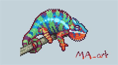 Art I Made A Pixel Art Chameleon And Thought Some Of You Would Like