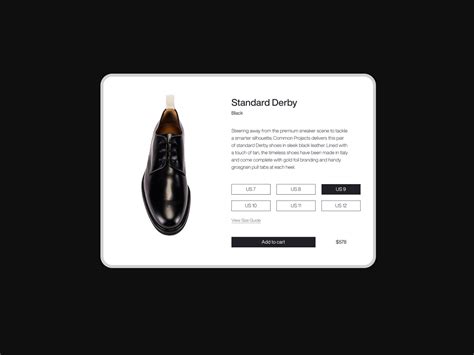 Common Project — Minimalist Footwear Brand Product Page Design By