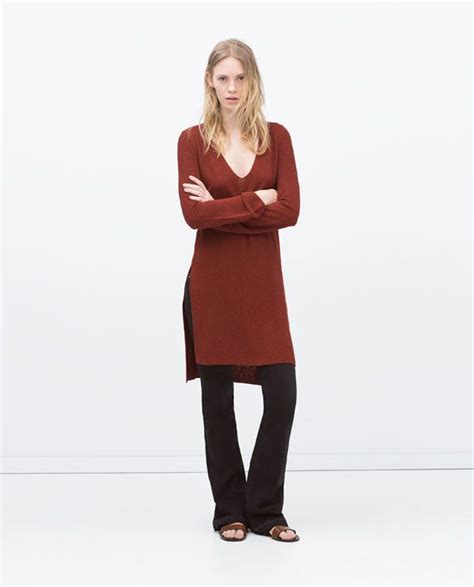zara woman long sweater with side slits with images long sweaters for women long