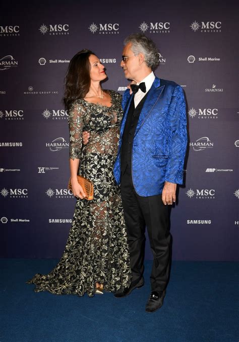 Dazzling In White Andrea Bocelli Poses In Rare Snap With Stunning Wife Veronica Starts At 60