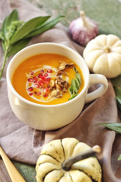 Autumn Harvest Soup With Roasted Squash Seeds Justinecelina