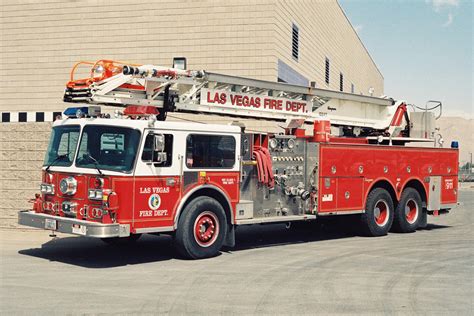 Nv Las Vegas Fire Department Old Engine Ladder