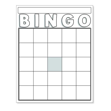 Blank Bingo Card Template Microsoft Word