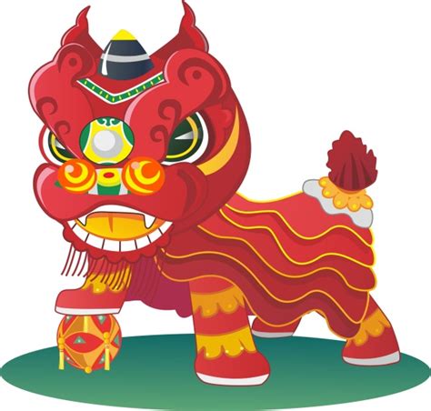 China Styles Lion Cartoon Vector Welovesolo