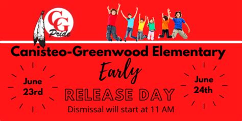 Elementary Early Release Days Canisteo Greenwood Elementary School
