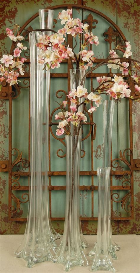 Eiffel Tower Vase 31 25in Clear Love These Tall Thin Vases For A Centerpiece That Wont Be In
