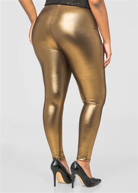 Metallic Liquid Legging Plus Size Leggings Ashley Stewart