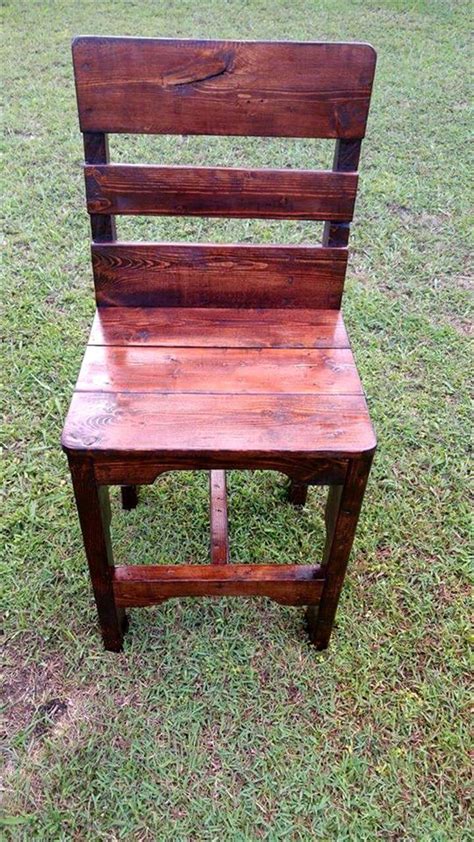 The furniture can be of any type including seats, benches, beds, tables, vanity, desks, chairs, shelves and other house or office furniture. Upcycled Wooden Pallet Chairs | 99 Pallets
