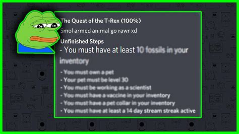 Dank Memer How To Complete T Rex Quest On Discord Youtube