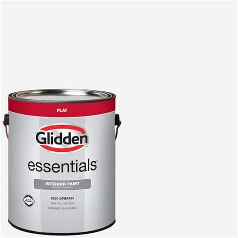 Glidden Essentials 1 Gal White Flat Interior Paint Gle 1000 01 The