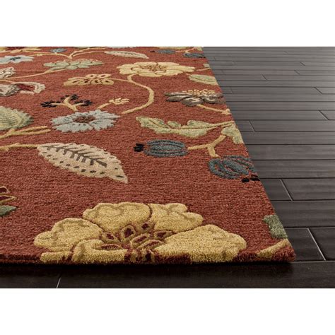 Jaipur Rugs Transitional Floral Pattern Redmulti Wool Area Rug Bl05