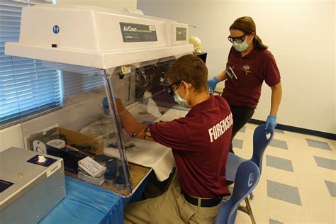 Forensic Investigation Students Work On Lifting Fingerprints Keiser